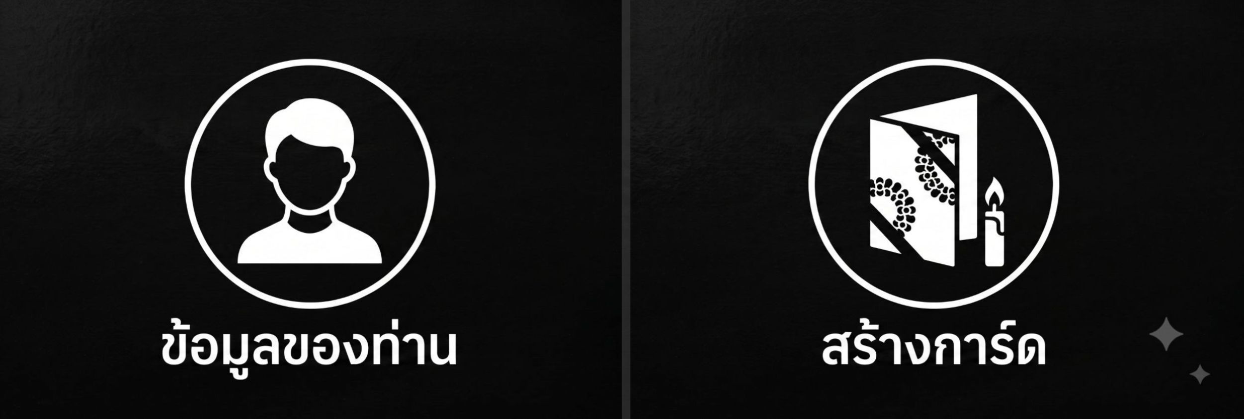 ตัวอย่างเมนูใน LINE ของงานขาวดำ